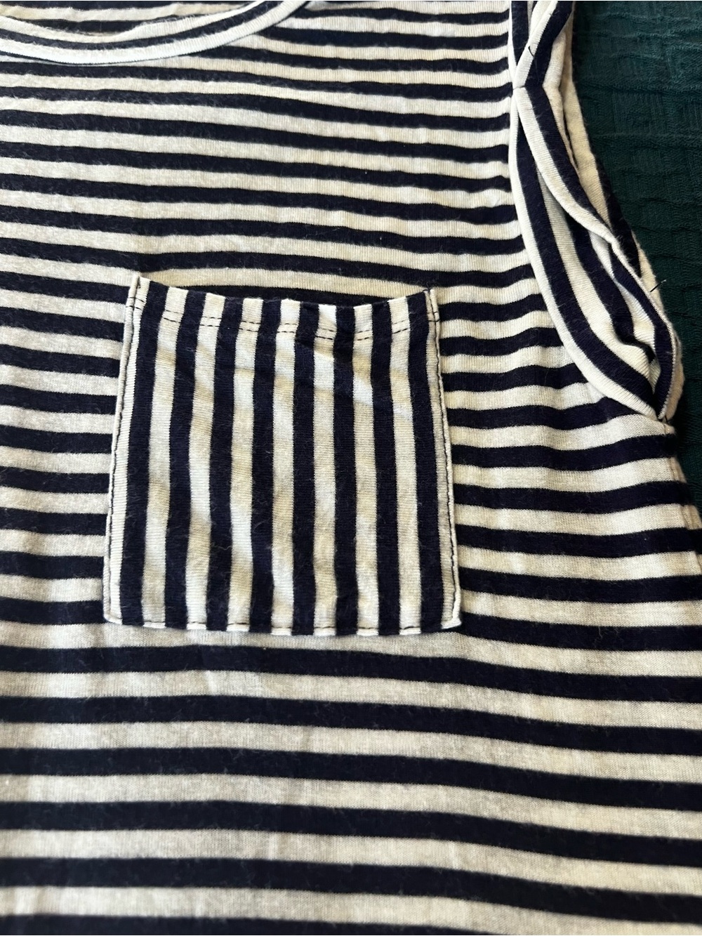 Pink Rose Casual Sleeveless Blue White Striped Crewneck Pocket Tee Tank Shirt-M - Picture 6 of 15